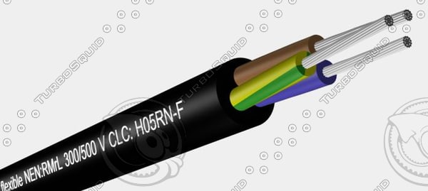 ho5rr-f nen rmrl 300-500 3d model - HO5RR-F   NEN RMrL 300-500 V 3G1,5 mm2 .max by Cable Master